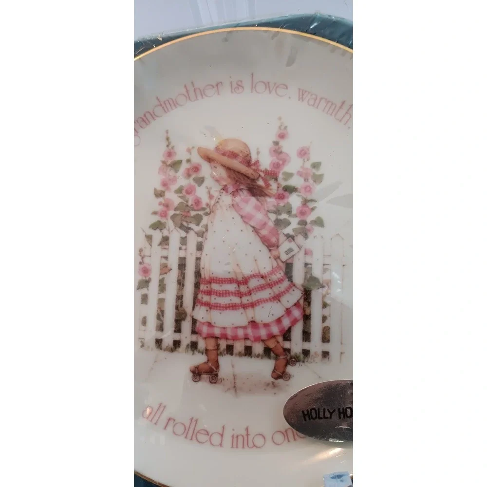 Vintage Holly Hobbie Grandmother Love Plate 1984 sealed grandmacore cottagecore